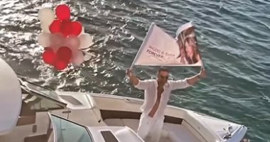 حب للأبد.. ماجد المصرى يحتفل بعيد ميلاد زوجته رانيا وسط مياه البحر.. صور