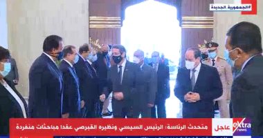 متحدث الرئاسة: الرئيس السيسي ونظيره القبرصى عقدا مباحثات منفردة 