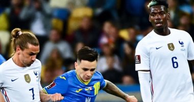 منتخب فرنسا يتأخر بهدف أمام أوكرانيا بالشوط الأول فى تصفيات كأس العالم