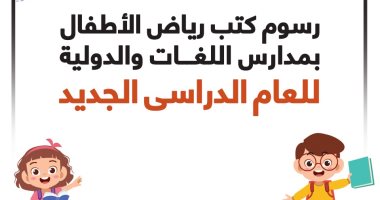 رسوم كتب رياض الأطفال بالمدارس الدولية واللغات للعام الدراسى الجديد.. إنفوجراف