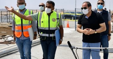الرئيس السيسي يتفقد سير الأعمال لاستكمال ربط محور شينزو آبي بمنطقة التجمع الخامس بداية من أسفل كوبرى مطار القاهرة حتى كوبرى المشير أبو غزالة.. ويوجه بالالتزام بالمبادئ الأساسية المطبقة فى كافة مشروعات الطرق