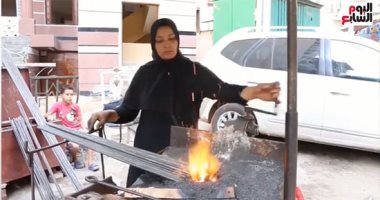 بعد استجابة الرئيس السيسى لها.. نعيد نشر حوار بوسى سعد مع اليوم السابع.. بوسى: شربت مهنة الحدادة من أبى وتركت تعليمى لأتحمل المسئولية معه.. وتؤكد: أنا جدعة وبميت راجل.. والعمل صعب وله مخاطره لكننى اعدت عليه