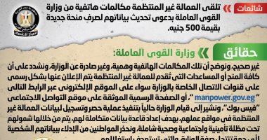الحكومة تنفى تلقى العمالة غير المنتظمة مكالمات هاتفية بدعوى تحديث البيانات
