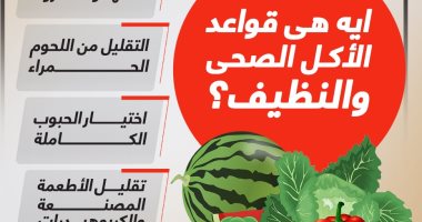 تعرف على قواعد الأكل الصحى والنظيف.. إنفوجراف