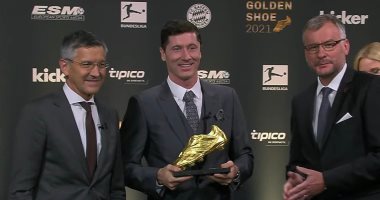 ليفاندوفيسكي يتسلم جائزة الحذاء الذهبى 2021.. صور 