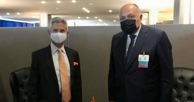 سامح شكرى يبحث مع وزير خارجية الهند القضايا محل الاهتمام المتبادل