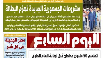مشروعات الجمهورية الجديدة تهزم البطالة.. غدا بـ"اليوم السابع"