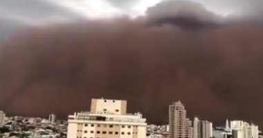 عاصفة رملية مرعبة تجتاح سماء ساو باولو البرازيلية.. فيديو وصور