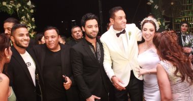 محمد فؤاد وإيهاب توفيق وأشرف زكى في حفل زفاف أحمد أيوب