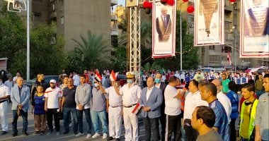 مسيرة بشارع خاتم المرسلين بالجيزة احتفالا بانتصارات أكتوبر.. فيديو