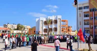 انطلاق العام الدراسى الجديد بجامعة العريش بتحية علم وكلمات ترحيب