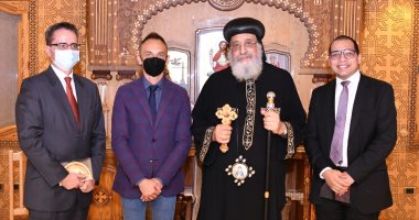 البابا تواضروس الثانى يستقبل أسقف إيبارشية لندن ويلتقى عالم آثار إسبانى