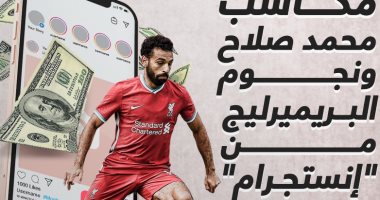 مكاسب محمد صلاح ونجوم البريميرليج من "إنستجرام".. إنفوجراف