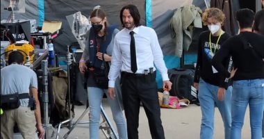 كواليس تصوير كيانو ريفز الجزء الرابع من John Wick 4 بباريس.. صور