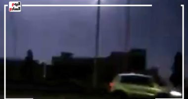 برق ورعد وأمطار علي مدينة السادس من أكتوبر.. فيديو