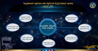 الداخلية تضبط 7 آلاف قضية سرقة تيار كهربائى خلال أسبوع.. إنفوجراف