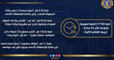 "الداخلية" تضبط 1263 طن قمح مستورد بها حشرات.. إنفوجراف