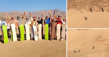 "التزحلق على الرمال" نشاط سياحى جديد يدخل الخدمة بمناطق سفارى شرم الشيخ.. سائحون من كل دول العالم يستمتعون بالأنشطة الجديدة.. والروس والأوكران الأكثر إقبالا.. صور