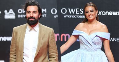 بشرى  وأحمد حاتم على ريد كاربت فيلم "أميرة" بمهرجان الجونة