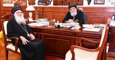 البابا تواضروس الثانى يستقبل أسقف البرازيل ولوس أنجلوس بالمقر الباباوى