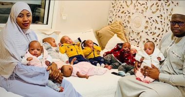 أول صورة للتوائم الـ9 أبناء سيدة مالى صاحبة أكبر رقم قياسى للإنجاب