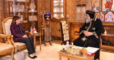 البابا تواضروس الثانى يستقبل منسق الأمم المتحدة فى مصر ومجموعة سفراء أجانب