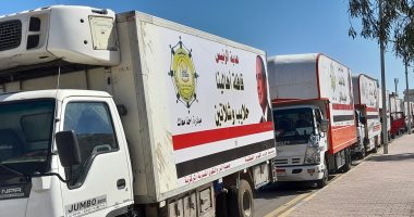 "قافلة أهالينا".. 43 سيارة أغذية وبطاطين هدية الرئيس لحلايب وشلاتين.. فيديو صور