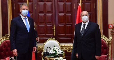  رئيس مجلس الشيوخ يستقبل رئيس جمهورية رومانيا   