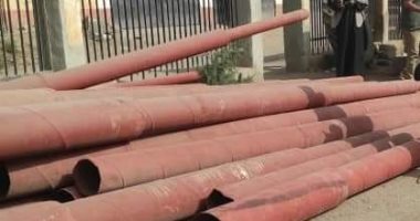 إحلال وتجديد أعمدة الإنارة العامة بقرى مركز إهناسيا غرب بنى سويف