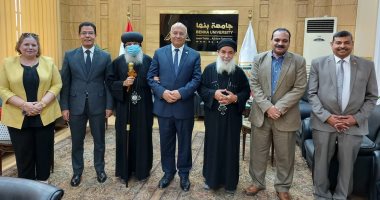 رئيس جامعة بنها يستقبل وفدا من الكنيسة القبطية الأرثوذكسية