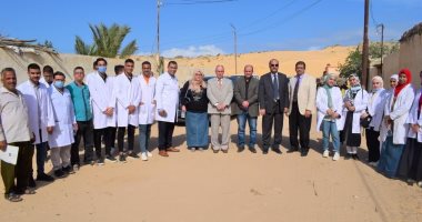 جامعة العريش تنفذ قافلة حياة كريمة لتقديم خدمات لأهالى السكاسكة