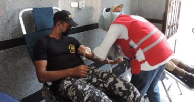 حملة للتبرع بالدم بمديرية أمن البحيرة