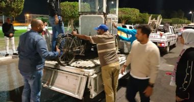 حملة ليلية لإزالة الإشغالات والتعديات بنطاق بورتوفيق وحوض الدرس بالسويس.. صور 
