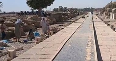 أبطال ترميم وحفائر طريق الكباش بالأقصر يتحدثون قبل الحفل العالمى لافتتاح الطريق.. لايف