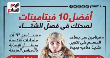 أفضل 10 فيتامينات.. روشتة لصحتك فى فصل الشتاء.. إنفوجراف