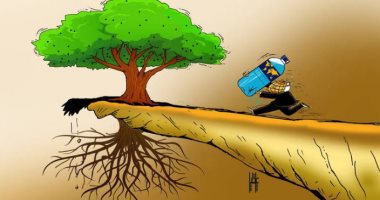 كاريكاتير.. الأرض في حاجة إلى المياه والهواء النظيف لتزدهر من جديد