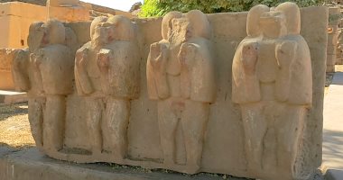 سر 4 تماثيل لقرود البابون فى قلب المتحف المفتوح بالكرنك.. ألبوم صور
