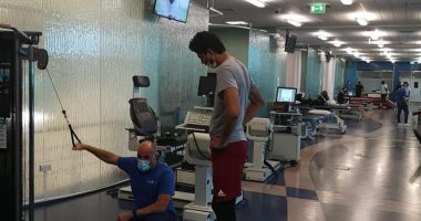 صور.. تأهيل أنس أسامة لاعب سلة الزمالك