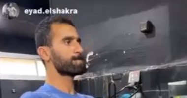 باسم مرسى يتدرب فى "الجيم" استعدادا لمواجهة البنك الأهلى