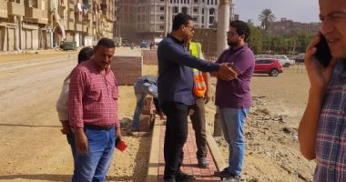 بدء تركيب الانترلوك وأعمدة ديكورية حديثة بأشمون ضمن مبادرة حياة كريمة 