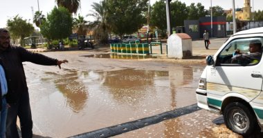 تكثيف أعمال شفط المياه ورفع الأشجار وأعمدة الإنارة من الشوارع بأسوان.. صور