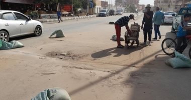 رصد هبوط أرضي بشارع بحى المساعيد فى العريش