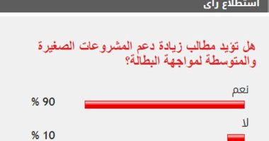 %90 من القراء يؤيدون زيادة دعم المشروعات الصغيرة والمتوسطة لمواجهة البطالة