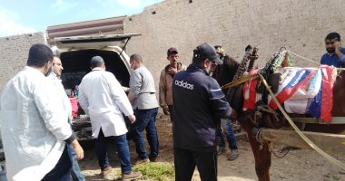 قافلة بيطرية مجانية فى قرية الشعراء بدمياط.. لايف وصور