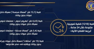 الداخلية تضبط أطنان أغذية فاسدة قبل بيعها للمواطنين.. (إنفوجراف)