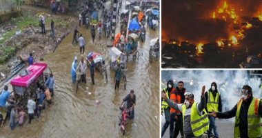العالم هذا المساء..مصرع 17 شخصًا بسبب الفيضانات بالهند.. حريق فى باكستان يلتهم 100 كوخ بمدينة كراتشى.. اشتباكات بين الشرطة وحركة السترات الصفراء فى باريس.. "الحج والعمرة": المسجد النبوى مفتوح للصلاة بدون تصريح