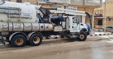 شركة المياه تدفع بـ13 معدة لسحب مياه الأمطار من شوارع مدن شمال سيناء