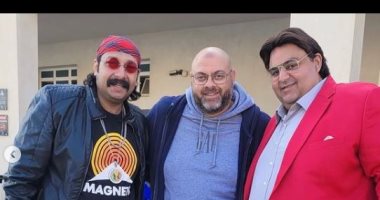 شيكو وثروت ومعتز التونى فى كواليس تصوير "اللعبة 3"