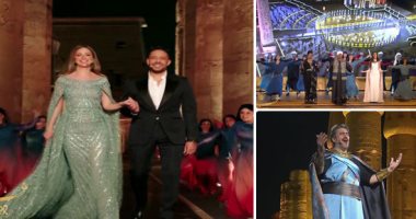 القوى الناعمة حاضرة بقوة فى احتفالية افتتاح طريق الكباش.. محمد حماقى ولارا إسكندر يتألقان بأغنية "بلدنا حلوة".. وائل الفشنى يغنى "الأقصر بلدنا".. "أنشودة آمون" فى عرض فنى.. وهند الراوى تؤدى أغنية فلكلورية