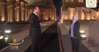أول لقاء مع المرممة الأقصرية بعد لقاء الرئيس السيسى بحفل طريق الكباش.. لايف